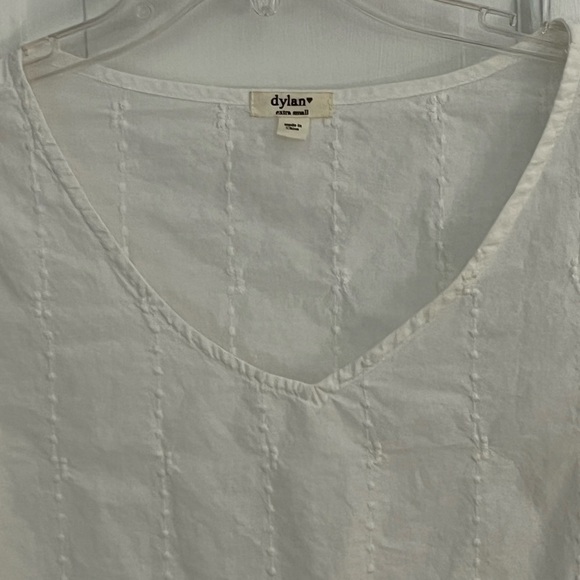 Dylan Botanical Blooms 100% Cotton White Eyelet Tunic Top Cottagecore XS Boho - Picture 3 of 13